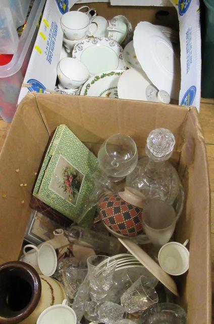 TWO BOXES OF CHINA AND GLASS ETC Image