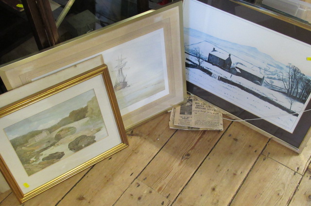 THREE SIGNED PRINTS ETC Image