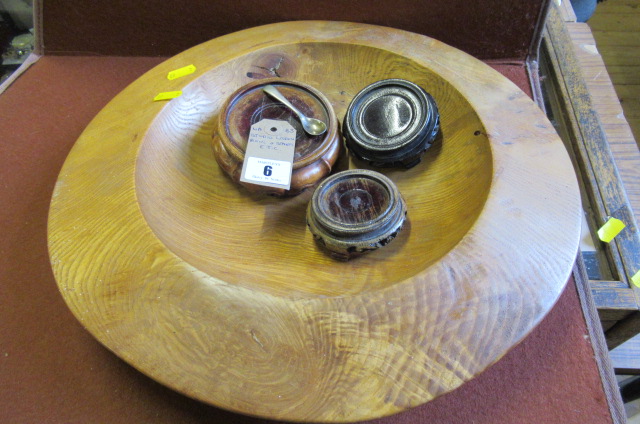 TREEN BOWL AND STANDS ETC Image