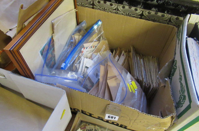 BOX OF FIRST DAY COVERS INCLUDING FRAMED STAMPS ETC Image