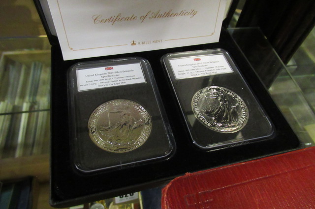 PAIR OF SILVER BRITAINNA COINS Image