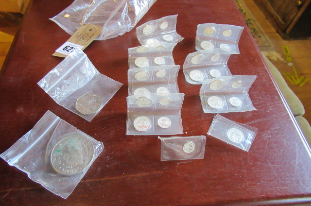 BAG OF SILVER COINS ETC Image