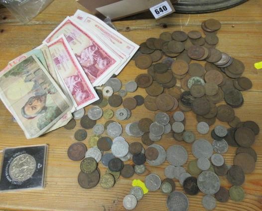BAG OF COINS AND NOTES Image