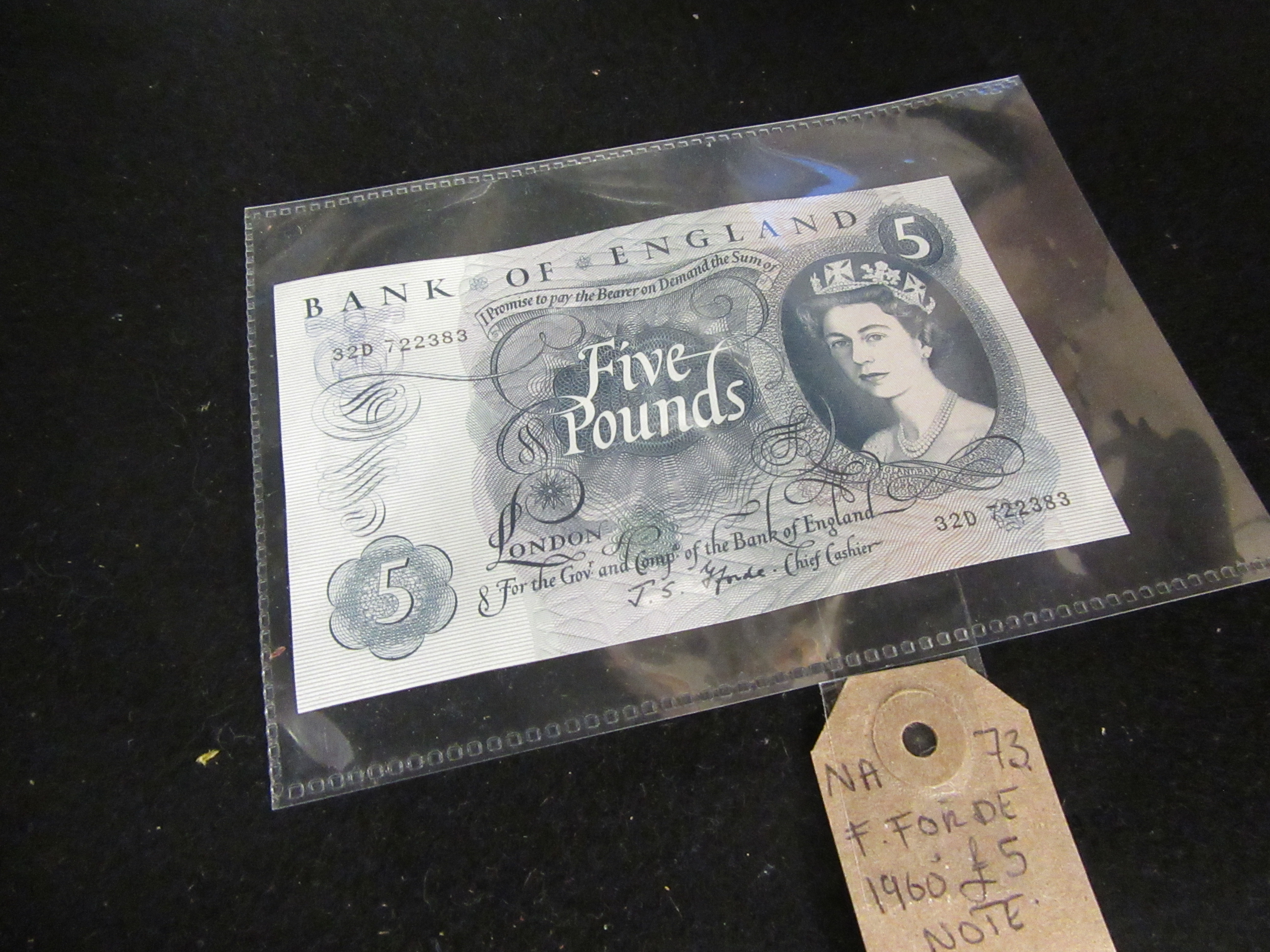1960S FFORDE FIVE POUND NOTE (MINT) Image