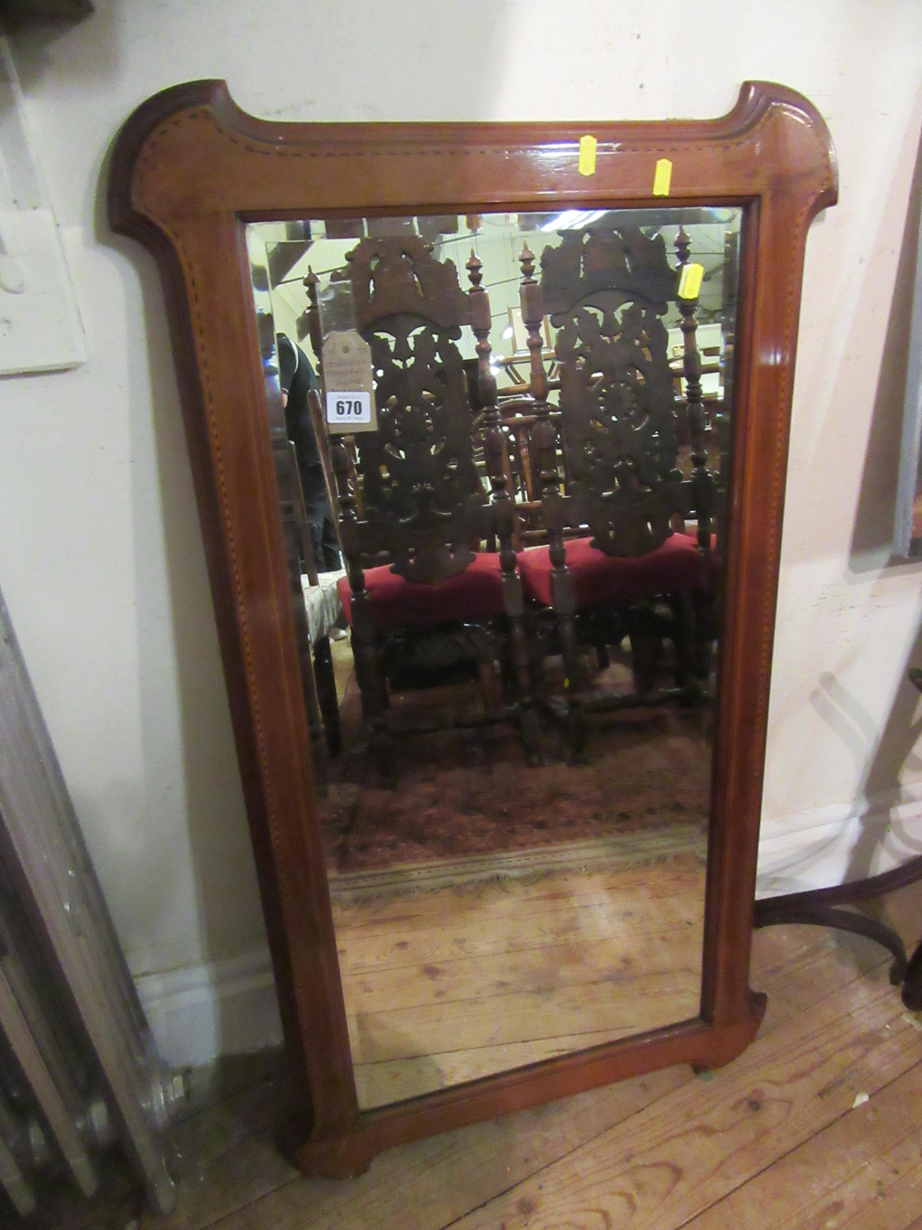 EDWARDIAN MAHOGANY INLAID MIRROR Image