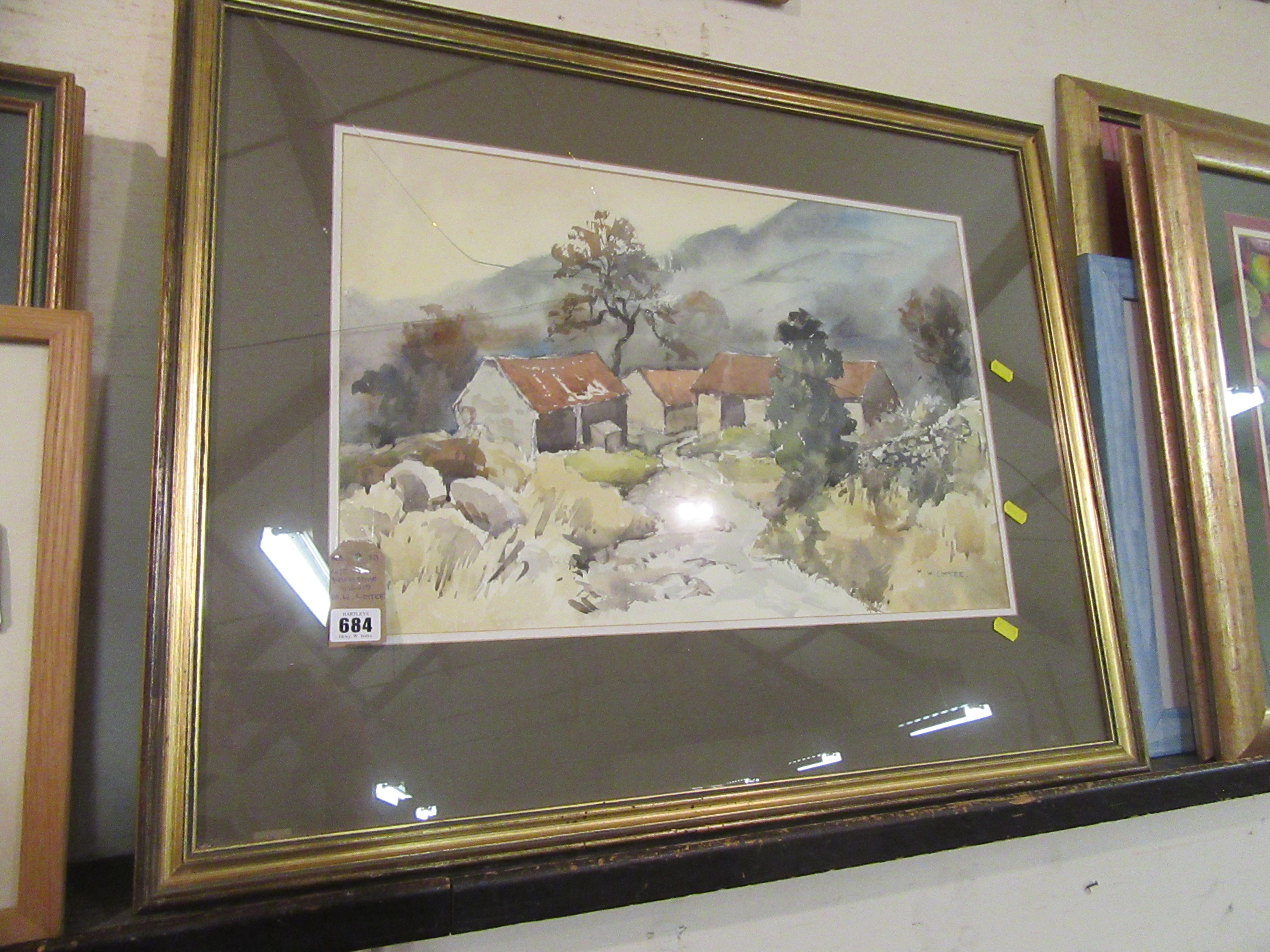 WATERCOLOUR OF FARMSTEAD SIGNED COTTEE Image