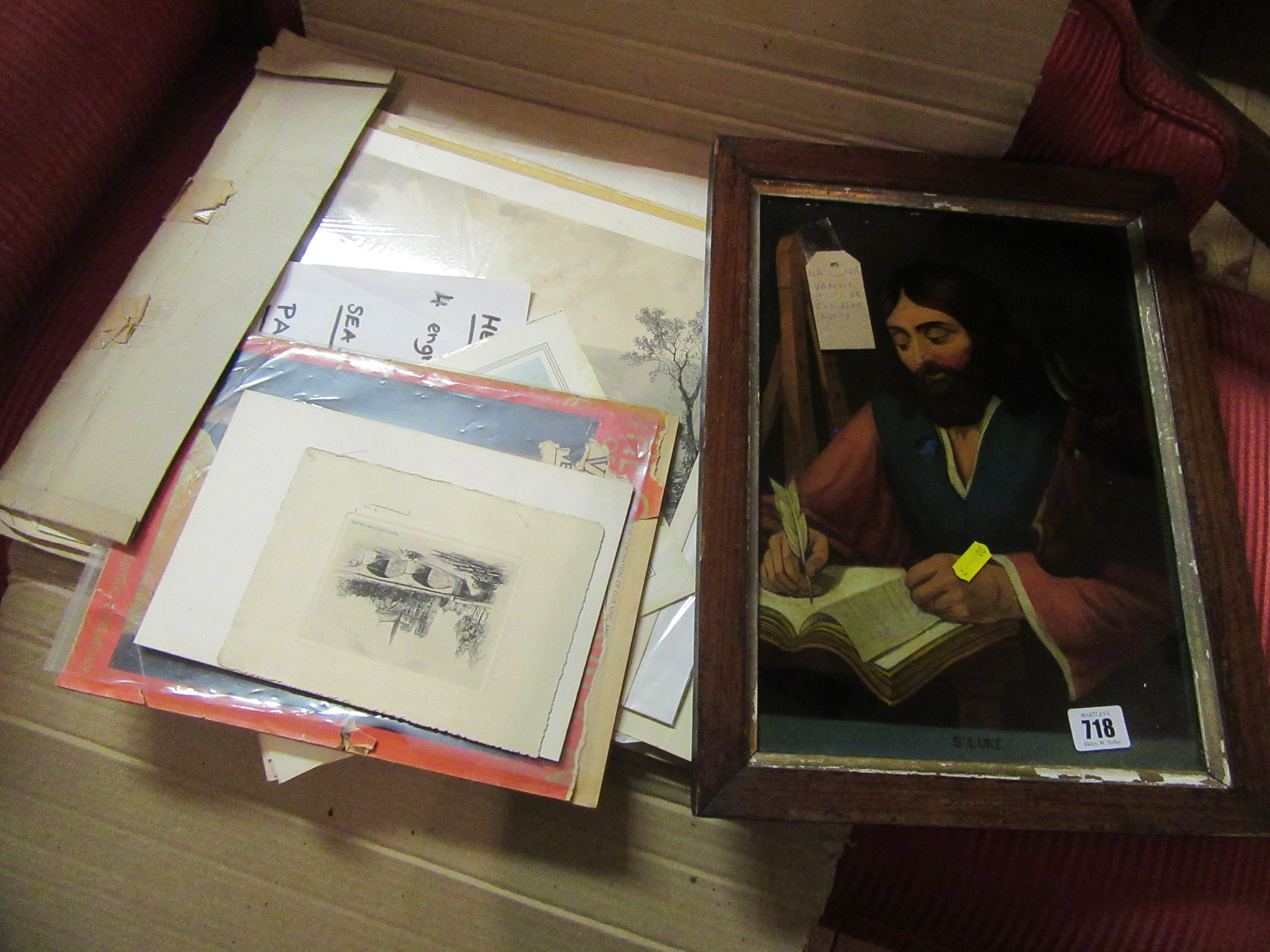 VARIOUS PRINTS INCLUDING PAINTING ON GLASS Image