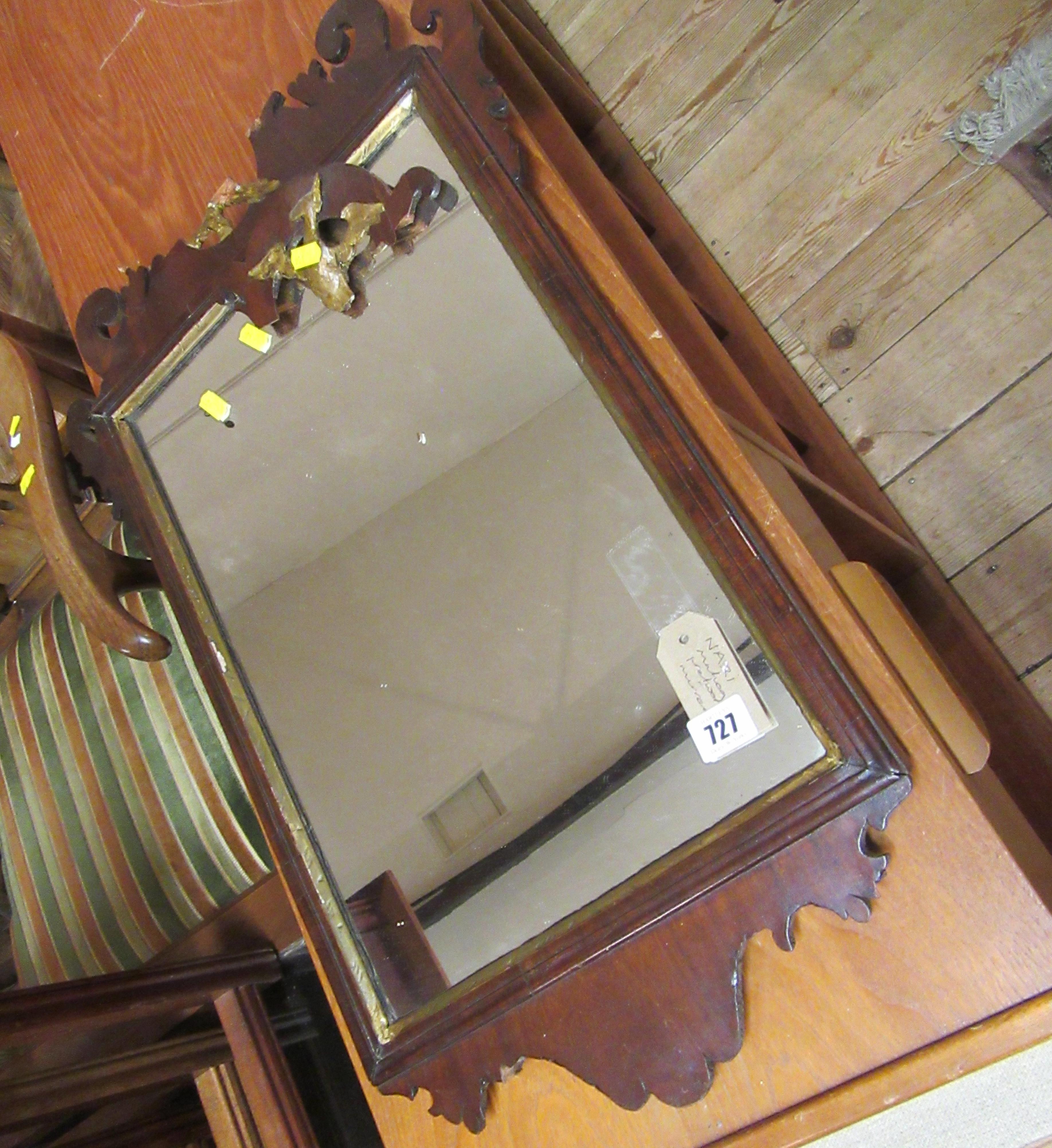 MAHOGANY FRETWORK MIRROR Image