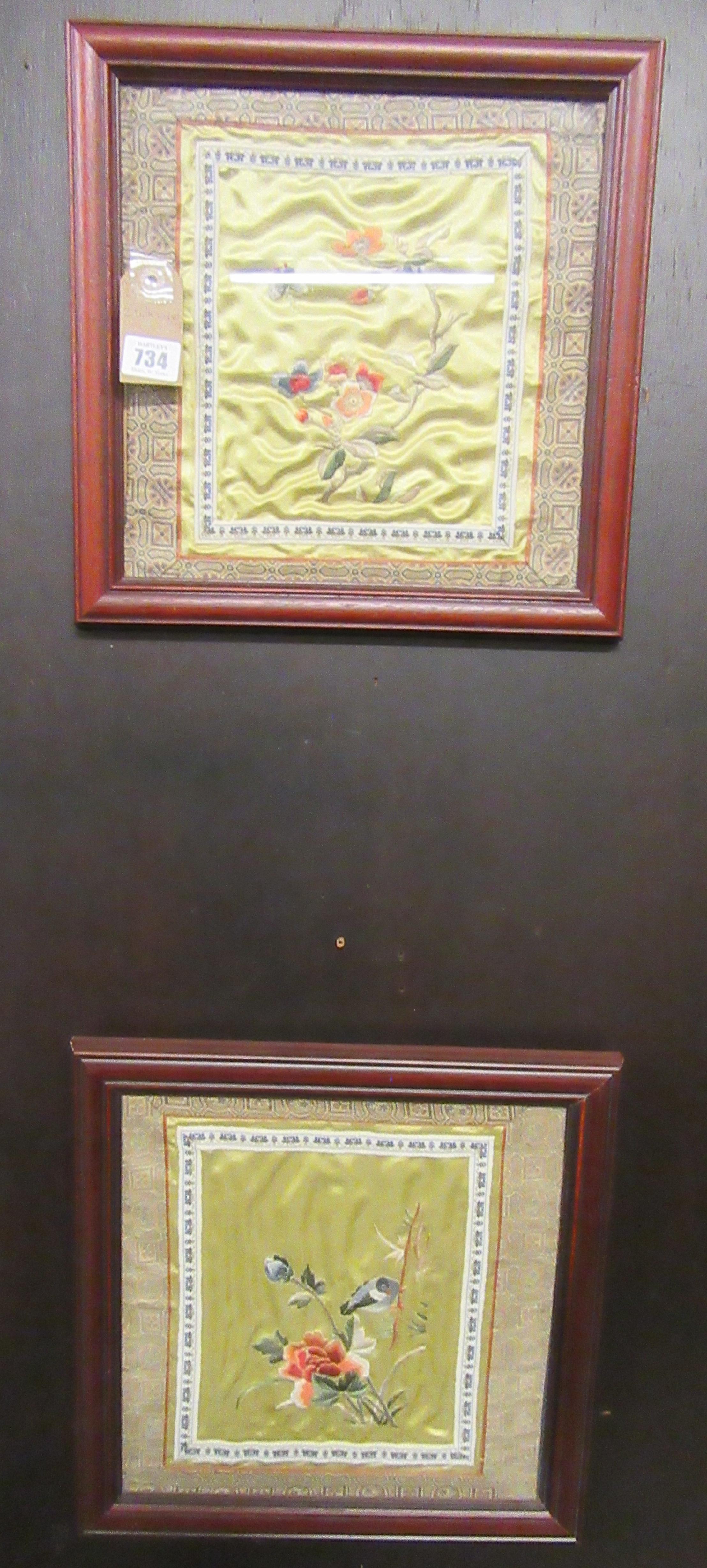 TWO SILK EMBROIDERIES Image