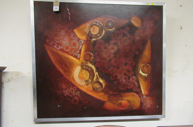 1970S ABSTRACT IN ALUMINIUM FRAME Image