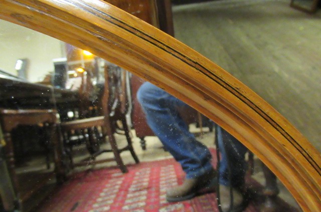 INLAID SATINWOOD OVAL WALL MIRROR Image