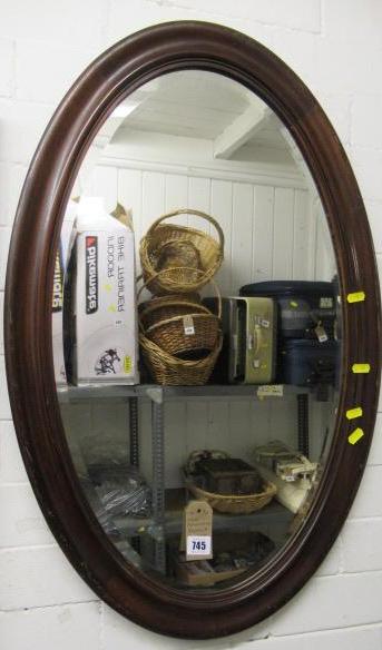 OVAL MAHOGANY FRAMED MIRROR Image