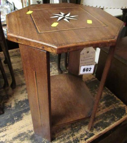 INLAID MAHOGANY OCTAGONAL TOP TABLE Image