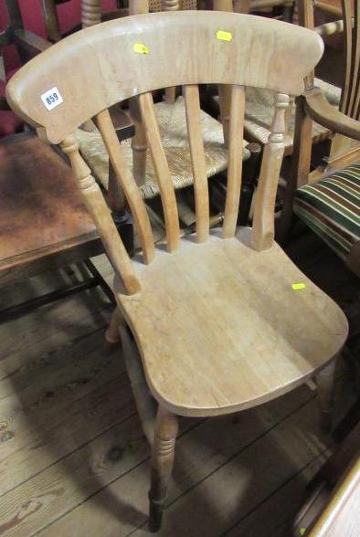 MAHOGANY ELBOW CHAIR AND BEECH KITCHEN CHAIR Image
