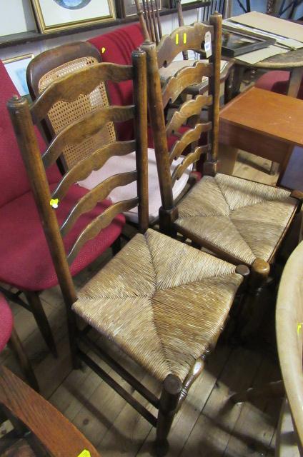TWO OAK LADDERBACK CHAIRS Image