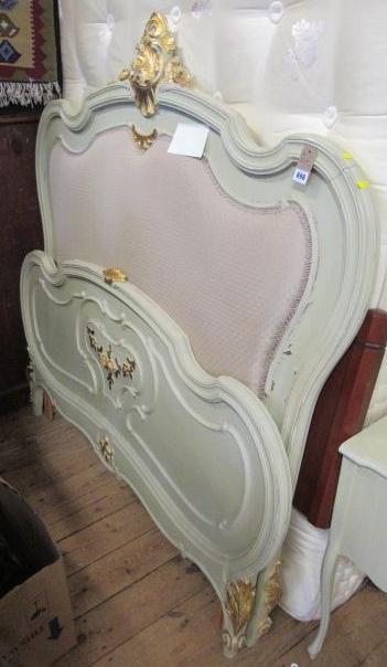 DOUBLE BED ENDS AND MATCHING PAIR OF BEDSIDE CABINETS Image