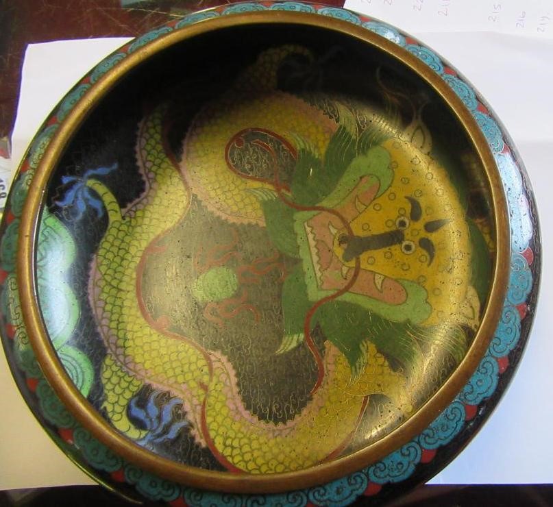 CLOISONNE BOWL AND JAR WITH COVER Image