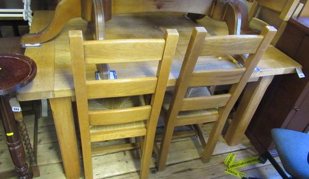 PINE DINING TABLE AND SIX CHAIRS Image
