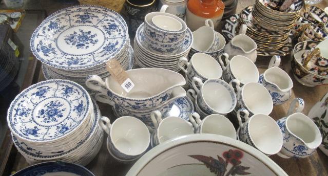 QUANTITY OF JOHNSON BROS BLUE AND WHITE DINNERWARE Image