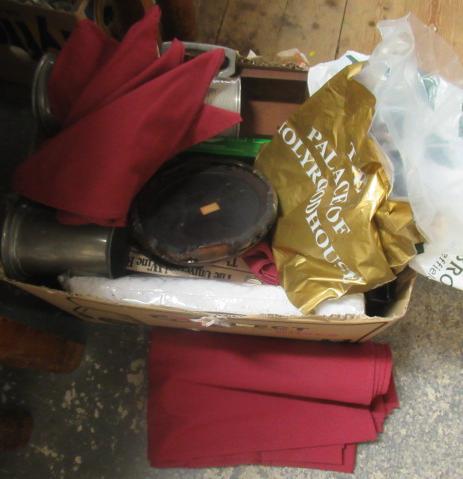 BOX OF MISCELLANEOUS ITEMS INCLUDING TANKARDS   Image