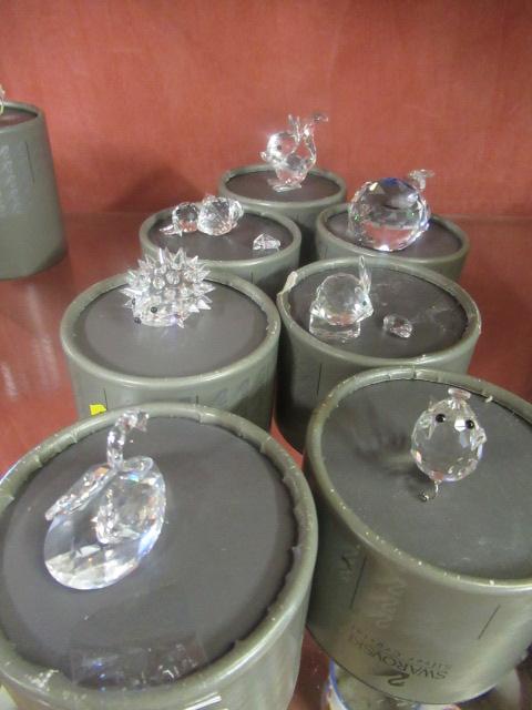 SEVEN SWAROVSKI SILVER CRYSTAL ANIMALS AND ANOTHER Image