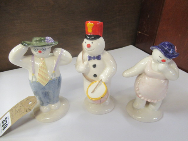 THREE ROYAL DOULTON SNOWMAN FIGURES INCLUDING STYLISH SNOWMAN Image