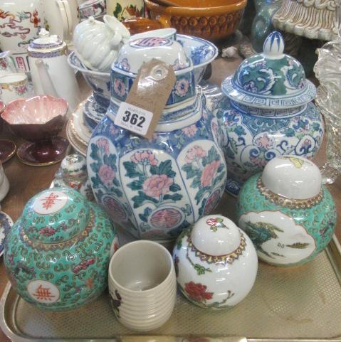 TRAY OF ORIENTAL CERAMICS Image