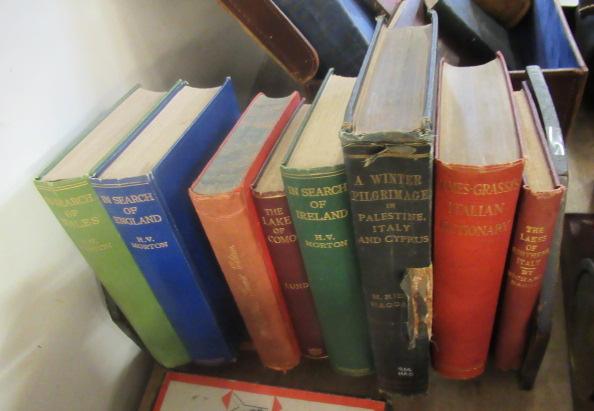 BOOK TROUGH WITH VINTAGE HARDBACK BOOKS Image