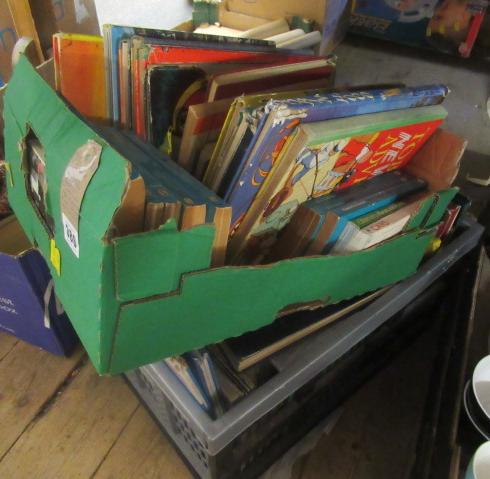 TWO BOXES OF VINTAGE CHILDRENS BOOKS ETC Image
