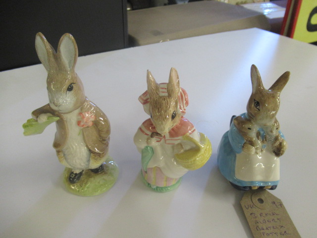 THREE ROYAL ALBERT BEATRIX POTTER BUNNIES Image