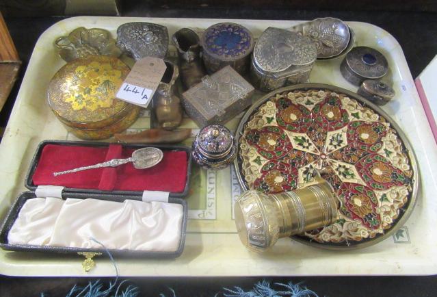 TRAY OF METALWARE Image