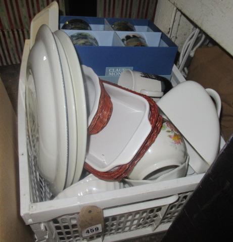 BOX OF WHITE CERAMICS Image