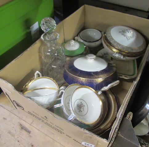 BOX OF CERAMICS AND GLASS Image