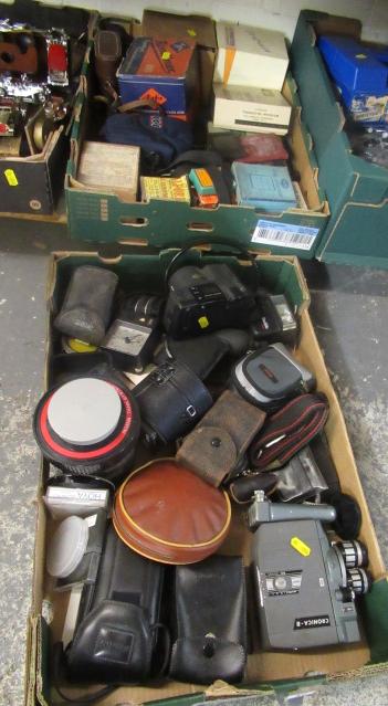 TWO BOXES OF CAMERAS AND ACCESSORIES Image