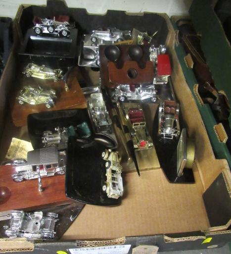 BOX OF VINTAGE CAR PEN HOLDERS AND DESK TIDIES ETC Image