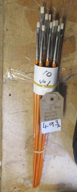 TEN No1 SIZE ROWNEY PAINT BRUSHES Image