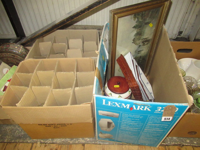 BOX OF MISCELLANEOUS AND THREE BOXES OF GLASS Image