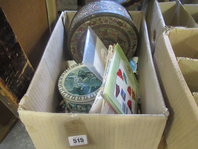 BOX OF BUTTONS AND TINS ETC Image