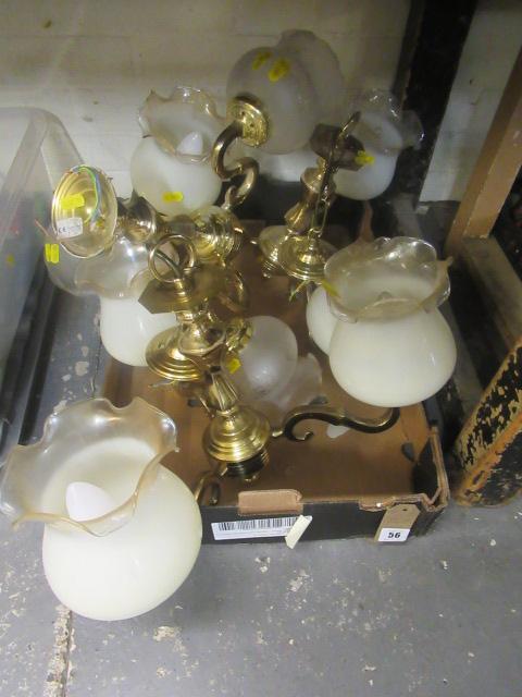 THREE BRASS CEILING LIGHTS Image