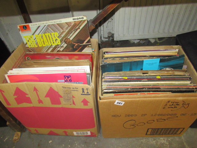 TWO BOXES OF LP RECORDS INCLUDING THE BEATLES SPECIAL AKA PLUS INDIAN 78 RPM RECORDS Image