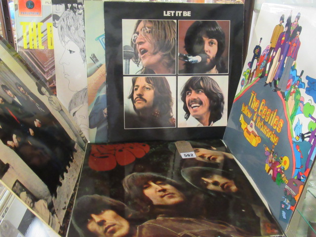 SEVEN DIFFERENT EARLY PRESS BEATLES LP RECORDS INCLUDING YELLOW SUBMARINE HEY JUDE AND RUBBER SOUL Image