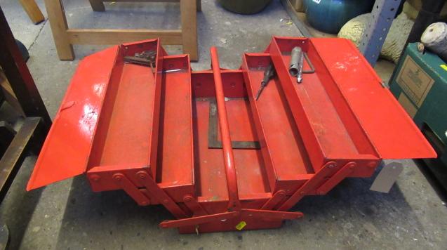 RED METAL BOX OF TOOLS Image