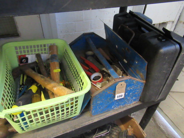 SANDER AND A METAL BOX OF TOOLS ETC Image