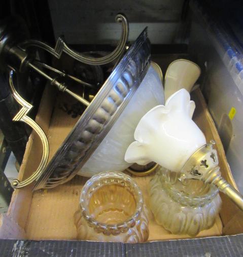 BOX OF LIGHT FITTINGS AND SHADES Image