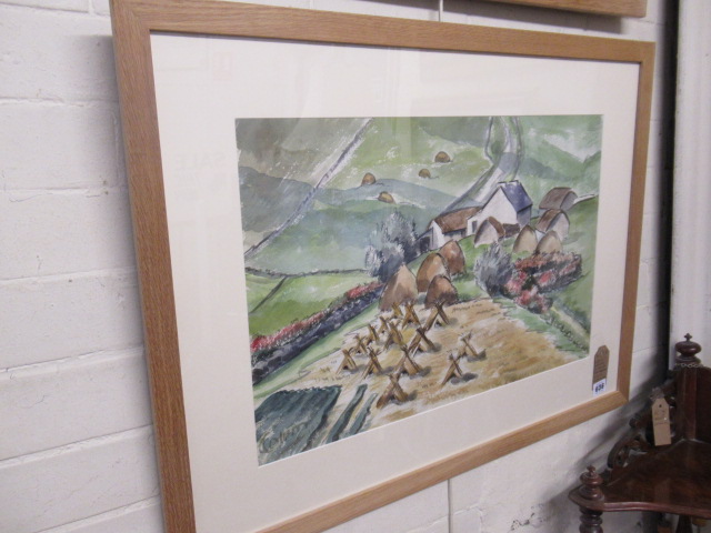 WATERCOLOUR OF COUNTRYSIDE LANDSCAPE BY C J GORE-BOOTH Image