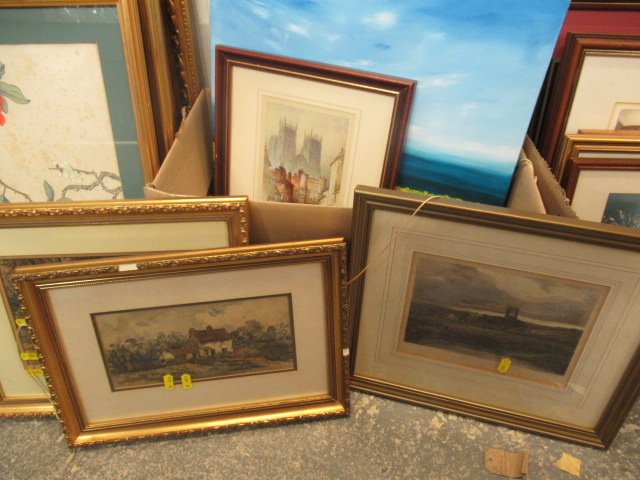 OIL ON CANVAS SIGNED L STREEB AND FIVE FRAMED PRINTS Image