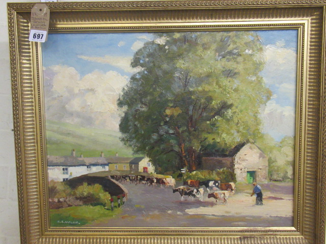 FRAMED OIL FARMING LANDSCAPE BY G BARLOW Image
