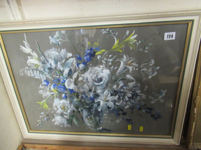 FRAMED WATERCOLOUR STILL LIFE OF FLOWERS Image