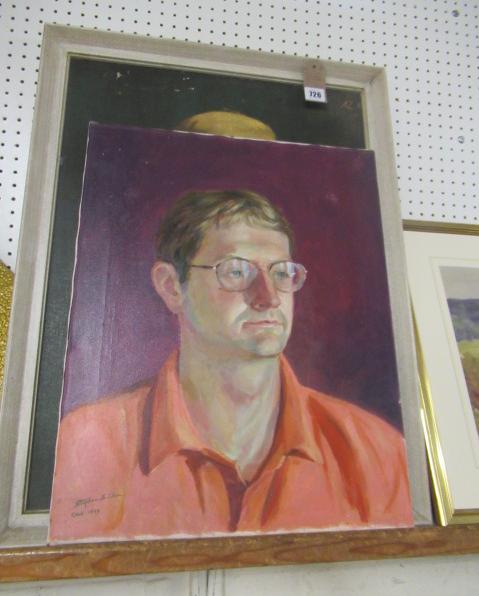ORIGINAL PAINTING ON CANVAS AND A PRINT OF A CRYING BOY Image