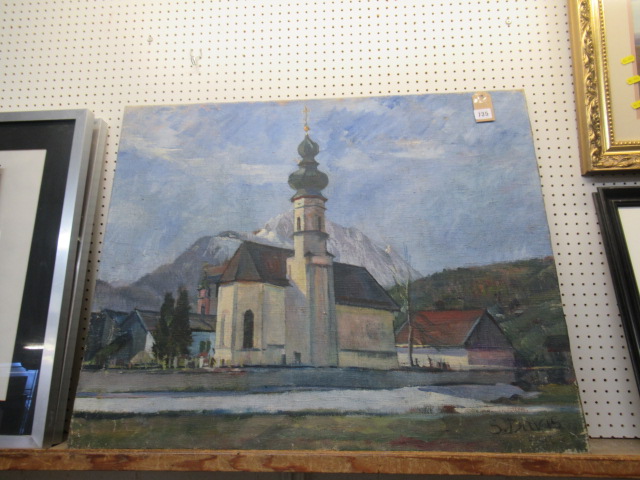 LARGE UNFRAMED OIL ON CANVAS Image